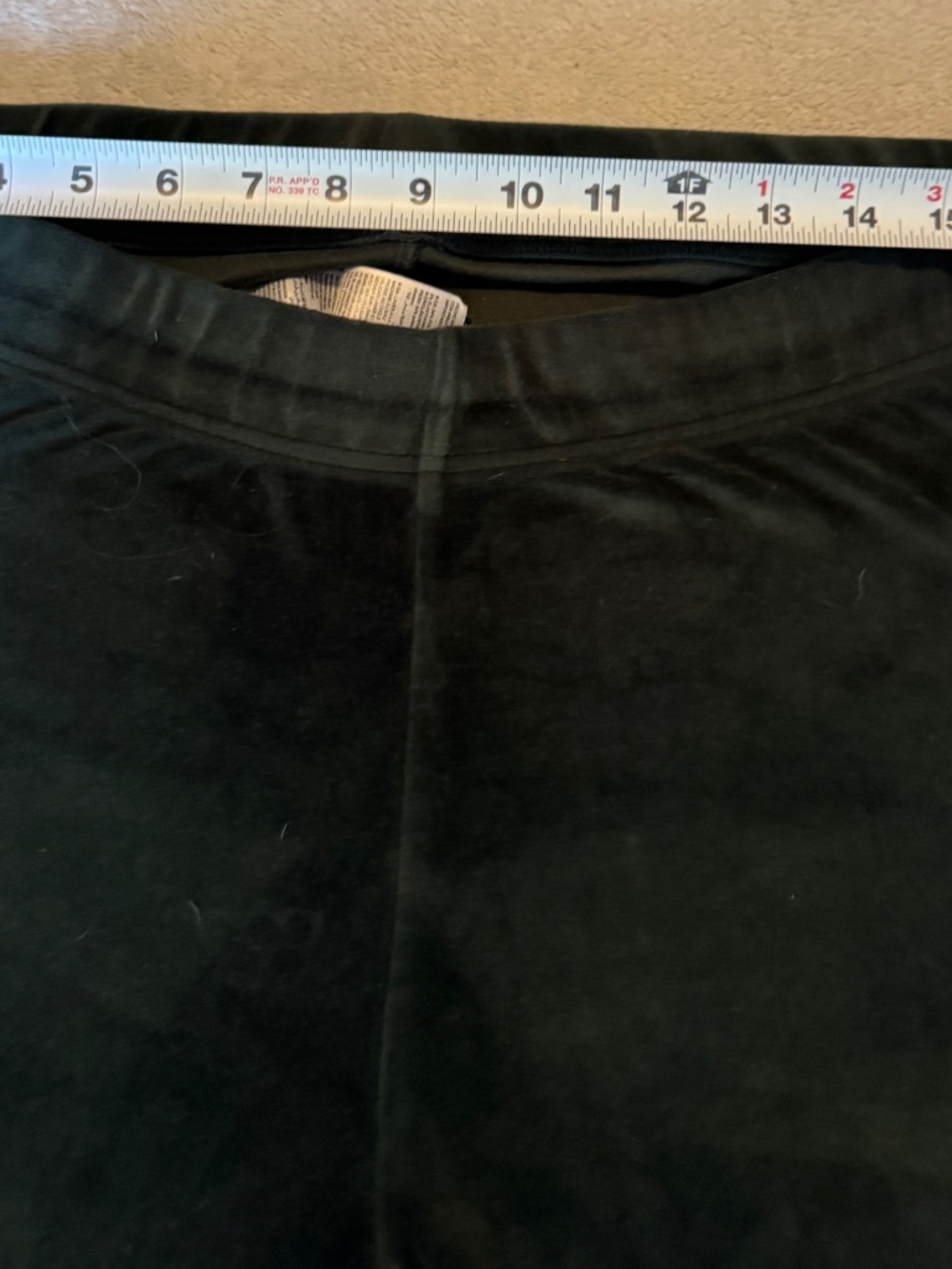 Old Navy Dark Green Velvet-Look Leggings - Picture 3 of 6